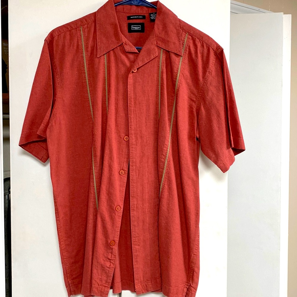 Terracotta haggar washable linen shirt size M